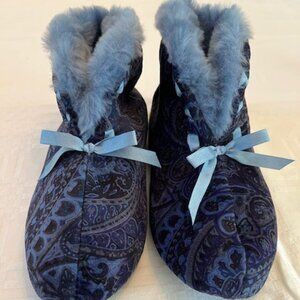 NEW-DEARFOAMS | Velour Faux Fur Slippers Women's Size M 6.5-7.5 NWOB
